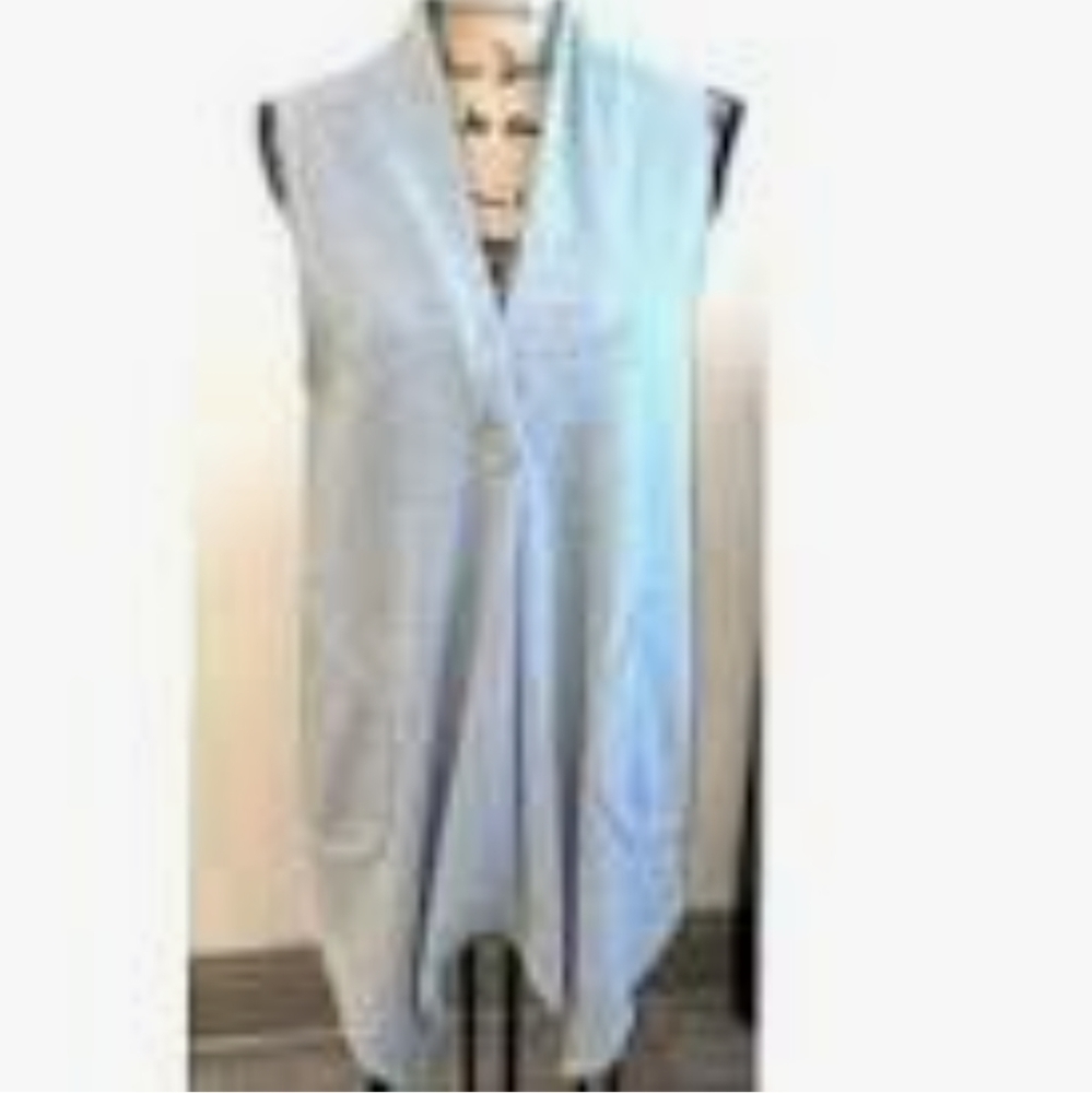 NWT Cable & Gauge Women's Sleeveless Draped Open Front Cardigan Vest, size M
